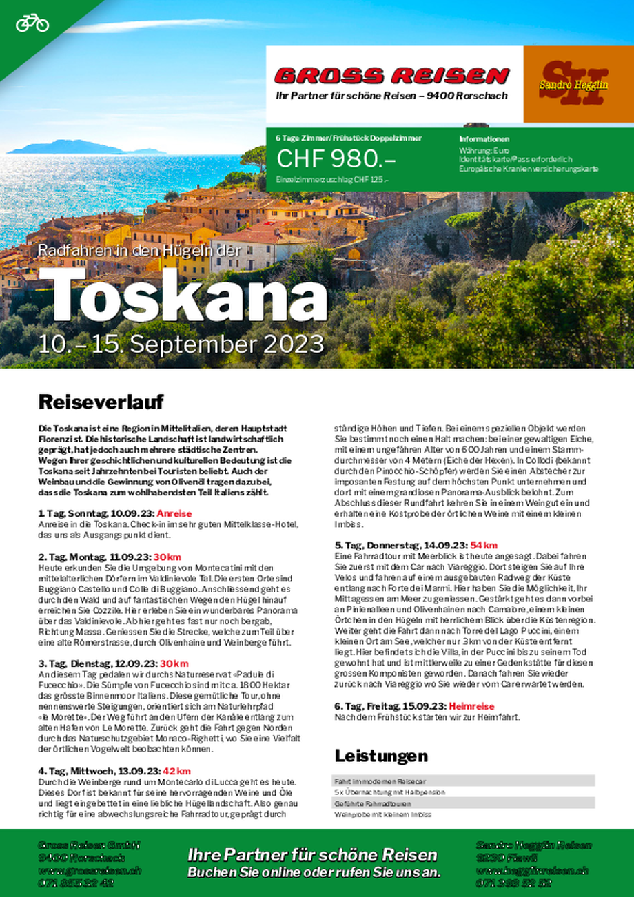 Toskana – Italien pur: Idyllische Dörfer, Olivenhaine, Weinberge, Meer